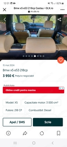 Vând bmw x5 2006 preț 3900 euro