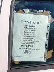 De vânzare Dacia Sandero!