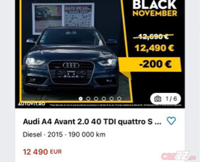 Audi A4 2016 Anul fabricație