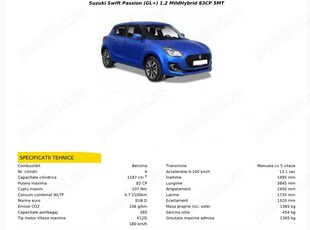 Suzuki Swift Passion Mild Hybrid (iunie 2023)