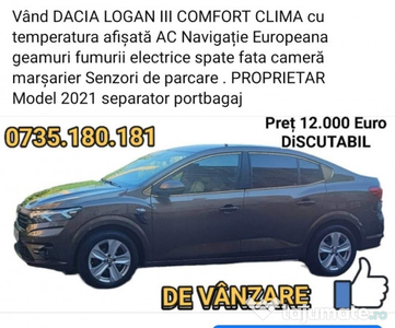 Dacia Logan III 2021 maro berlină