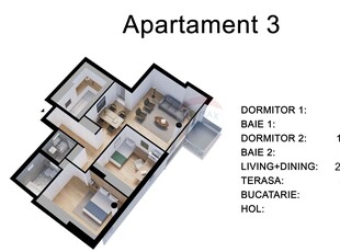 Apartament 3 camere vanzare in bloc de apartamente Bucuresti, Natiunile Unite