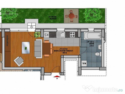 Garsoniera-33mp+gradina proprie-21mp/20min pe jos-metrou ...