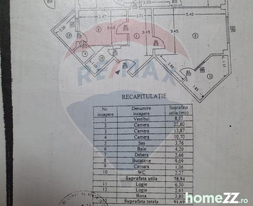 Apartament cu 3 camere de vânzare în zona 13 Septembrie