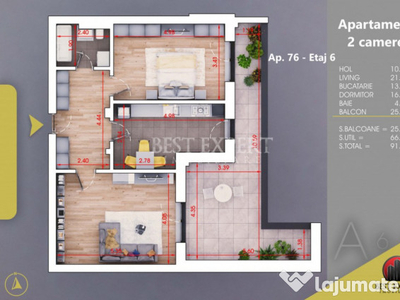 Titan Theodor Pallady Apartament 2 camere cu terasa 25 mp Lo