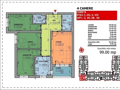 7 minute Metrou Aparatorii Patriei - 2 camere decomandat - 77064 euro