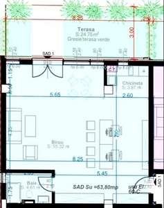 Apartament cu 2 camere, etaj 1, 50 mp utili, Torontalului