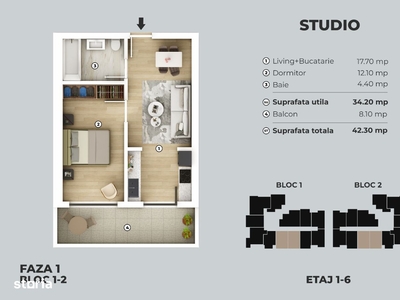 PROMOTIE!! Studio de lux 42mp ,Metrou Berceni (5-7min)