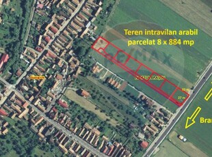 Teren intravilan, 884 mp, la intrare in Bran, DN 73