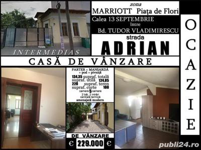 Zona Marriott-Adrian, casă 1950, P+M, 134mp, 5 cam., 220mp teren