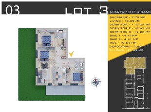 (AP3/P/BL3) 4 Camere - Titan - Pallady - Metrou Teclu (10 min)