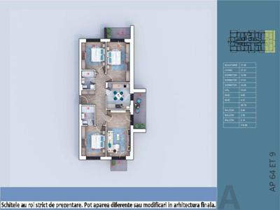 (AP.64/BL.3/C1) 4 camere Theodor Pallady - Metrou Teclu - Estimobiliar