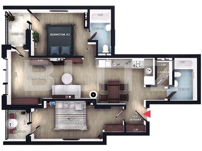 Apartament 3 camere, 70 mp, finisat, zona Vivo