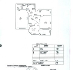 Apartament 2 camere 62mp etajul 1 -MOISIL