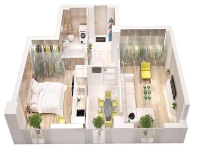 Frumoasa apartament nou 56 mp, 2 camere, decomandat, de vanzare, Scoala 43, Cod 149909