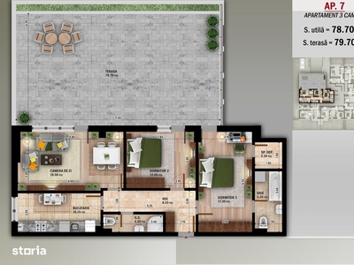 Energia-apartament cu 4 camere decomandate ,mobilat si utilat modern