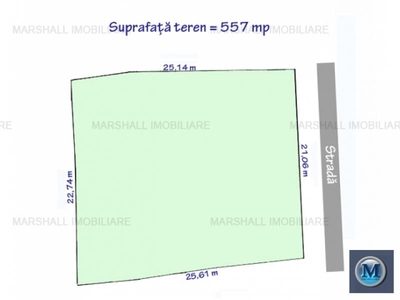 Teren intravilan de vanzare, zona Central, 557 mp