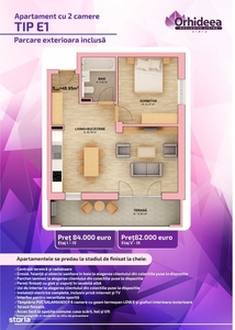 Investitie - Ap. 2 camere 49 mp Str. Doamna Stanca - Pret redus 78000E