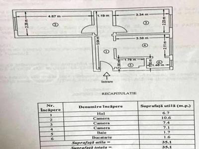 Apartament 3 camere, Podu Ros, 35mp