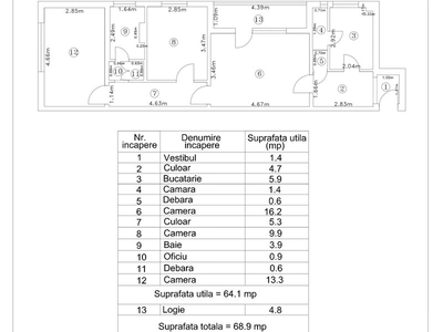 Apartament 3 camere Liviu Rebreanu, metrou Titan