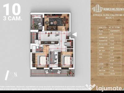 Apartament 3 camere lux, incalzire in pardoseala.Metrou N...