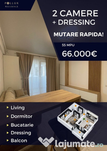 2 camere|Dormitor cu Dressing|Mutarea Imediată -2km Uverturii