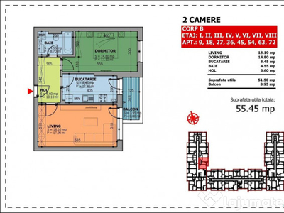 Apartament 2 Camere Sector 4 Constantin Brancoveanu 56Mp