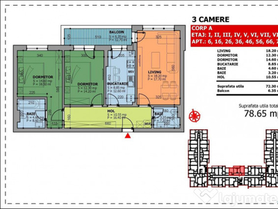 Apartament 3C amere Sector 4 Constantin Brancoveanu 79Mp