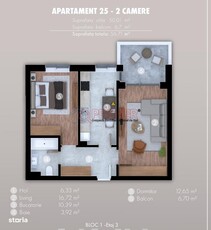 APARTAMENT DE 2 CAMERE, 67 MP UTILI, UNIRII