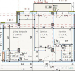 Apartament de 3 camere, semidecomandat, bloc nou, zona Pod I