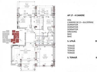 Apartament de vanzare, 3 camere, Andrei Muresanu, semifinisat