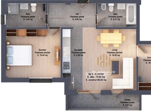 Apartament premium 3 camere,Victoriei ,zona Marul de Aur