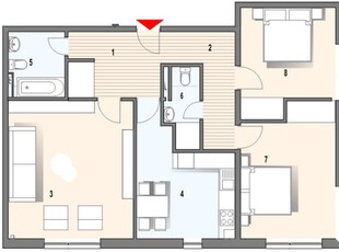 Apartament semifinisat de 3 camere, 92mp, 2 baii, zona Frunzisului