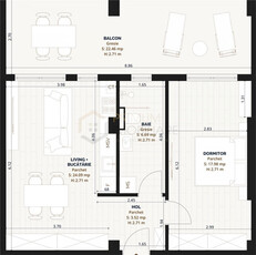 TORONTAL - 2 Camere - Etaj 2 - LIFT - Terasa mare