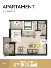 Apartament 2 camere, S57mp+8mp terasa, parcare, The Nest de vanzare