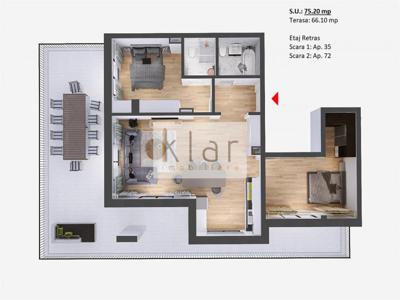 COMISION 0! Penthouse 3 camere, terasa, ansamblu nou, zona Oncos!