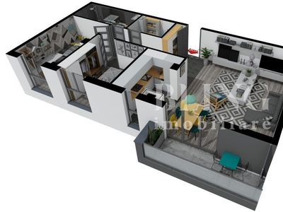Apartament 3 camere, 80 mp, Finisat, 5 mp balcon, zona Teilor