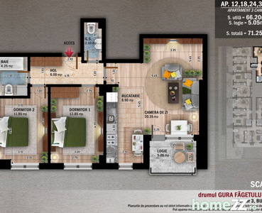 Apartament 3 camere/ centrala proprie/ metrou Teclu