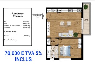 Apartament 2 camere de vanzare PANTELIMON-ORAS - Bucuresti