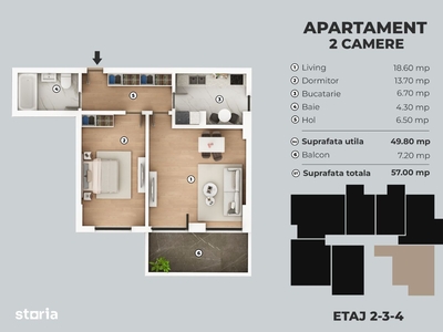 Berceni Sector 4 nu Ilfov - 2 camere complet decomandat in constr