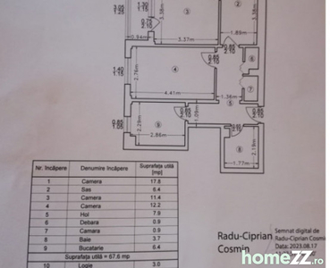 75.000euro(74mp)-Mircea cel Batran - Ap 3 camere decomandat