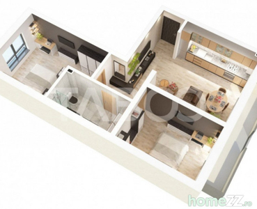 Apartament 3 camere balcon de 8 mp si loc parcare privat COM