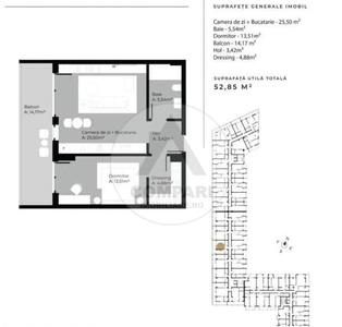 Apartament cu 2 camere | Cartierul Gheorgheni | 52.85mp | Semifinisat |