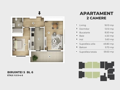 Apartament 2 camere Popesti