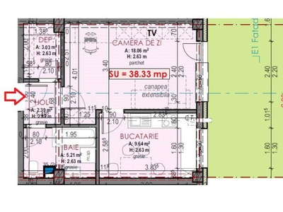 Apartament de 2 camere, finisat, 52,60 mp., decomandat, gradina, zona Terra