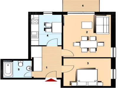 Apartament de 2 camere, 53 mp, bloc nou, zona Zorilor/Manastur