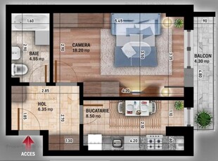 Apartament Spațios 1 Cameră Titan