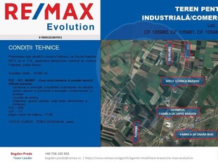 DE VÂNZARE| Teren industrial 59,600mp Feldioara / DN 13 0% COMISION!