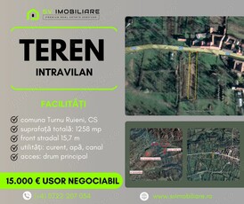 Teren intravilan 1258 mp, Turnu Ruieni