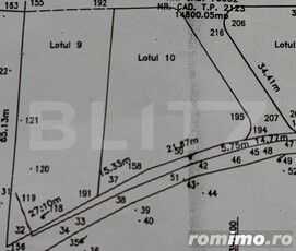 Terenuri intravilane cu suprafata 1400 - 1411 mp, zona Teius